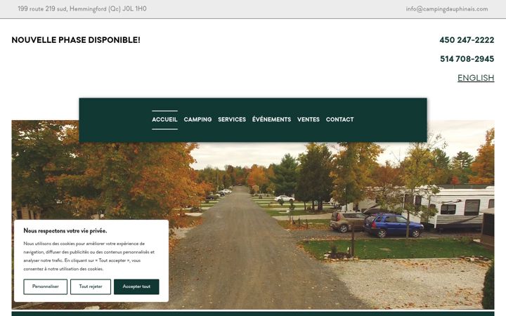 Screenshot of campingdomaineledauphinais.com