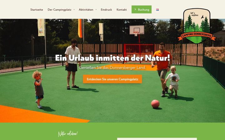 Screenshot van campingdonnersberg.com