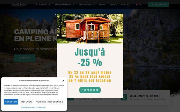 Screenshot of campingdulion.com