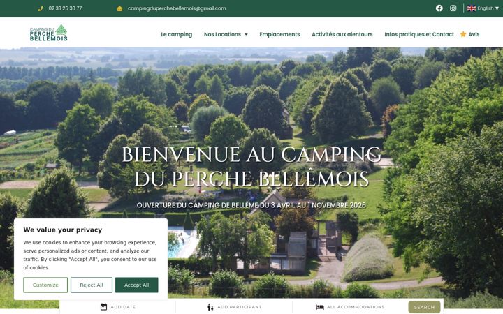 Screenshot of campingduperchebellemois.com