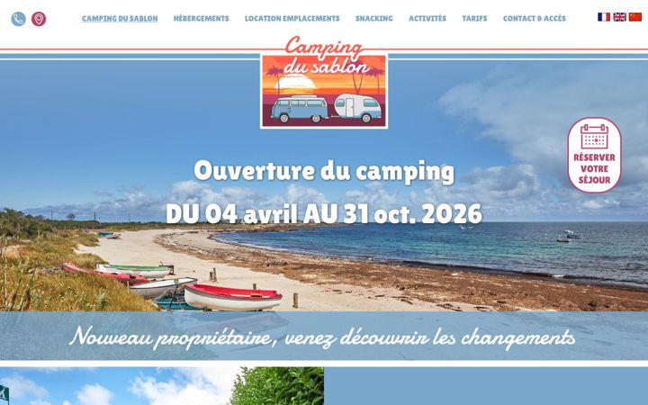 Screenshot of campingdusablon.com