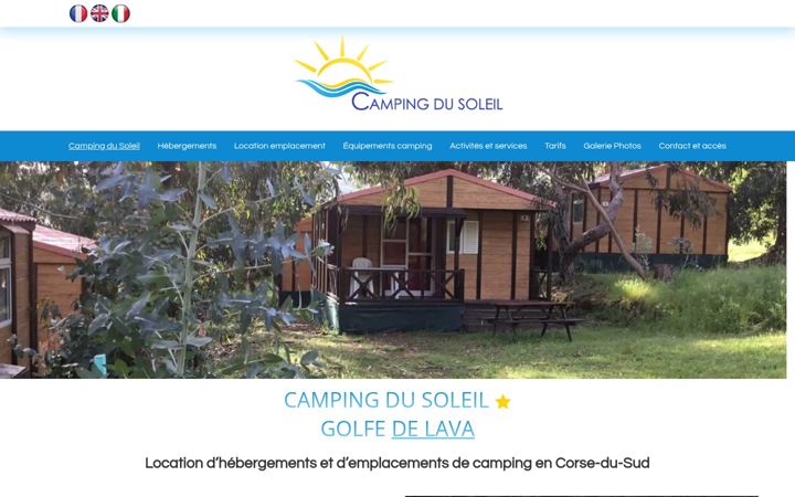 Screenshot of campingdusoleil.com