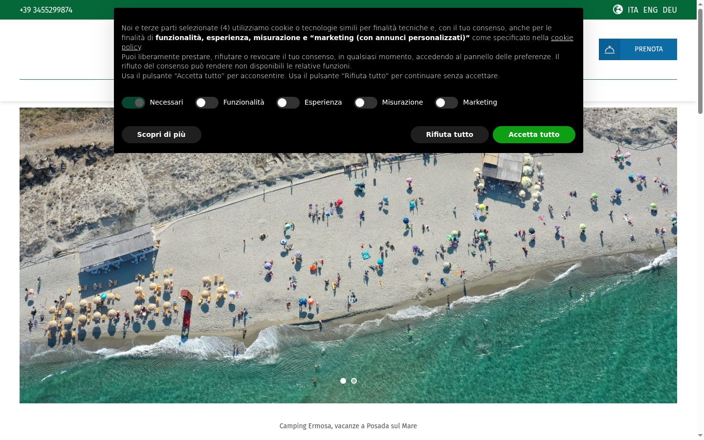 Screenshot des Einwilligungsbanners vor jeglicher Interaktion