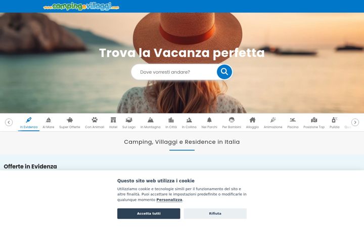 Screenshot of campingevillaggi.com