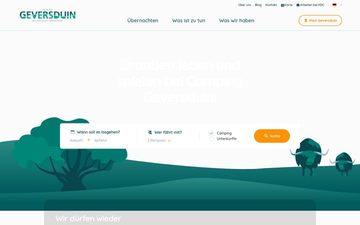 Screenshot of campinggeversduin.de