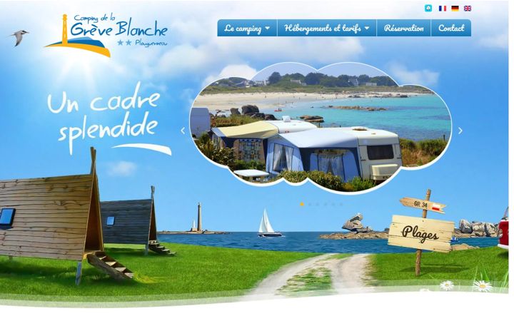 Screenshot of campinggreveblanche.com
