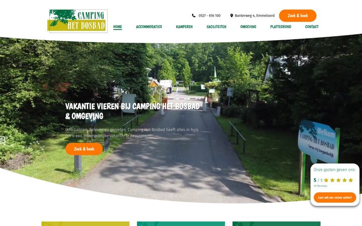 Snimka zaslona za campinghetbosbad.nl