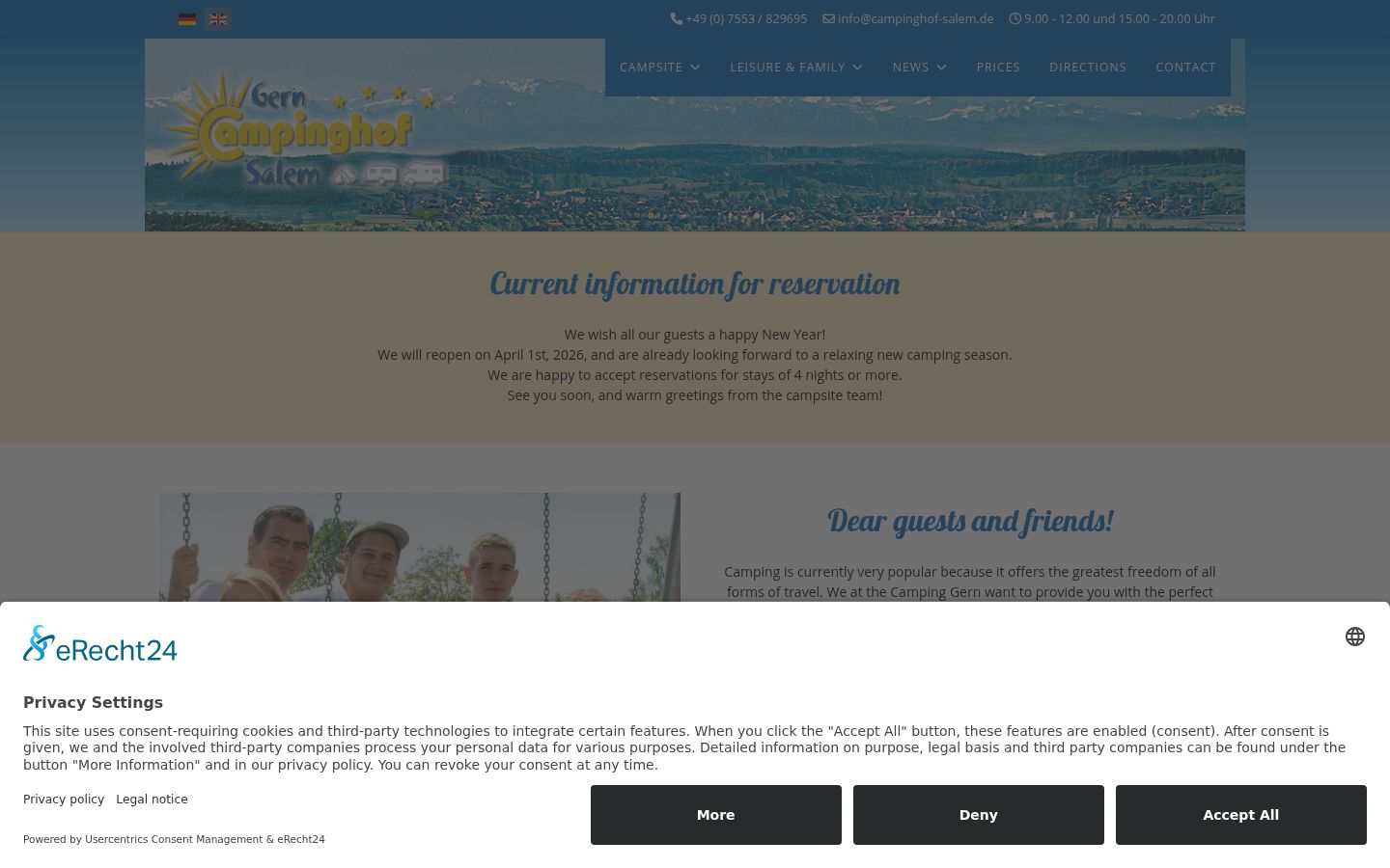 Screenshot del banner di consenso mostrato prima di qualsiasi interazione