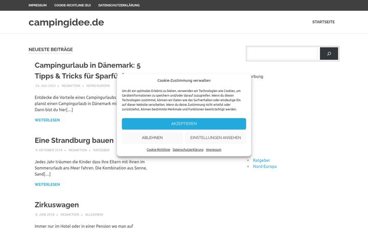 Screenshot ta' campingidee.de