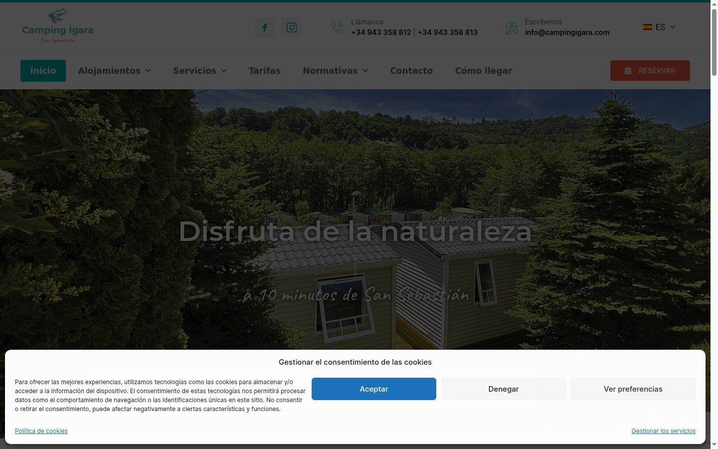 Screenshot del banner di consenso mostrato prima di qualsiasi interazione