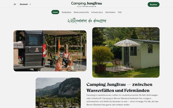 Screenshot of campingjungfrau.swiss