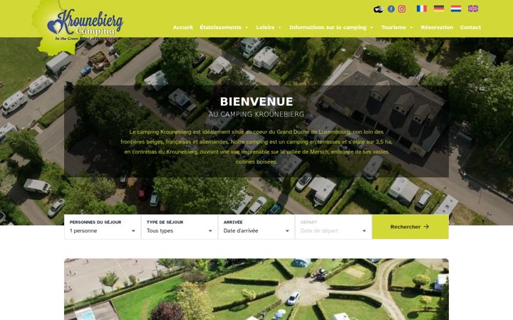 Screenshot of campingkrounebierg.lu