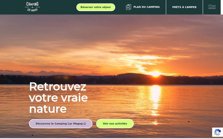 Screenshot di campinglacmagog.ca