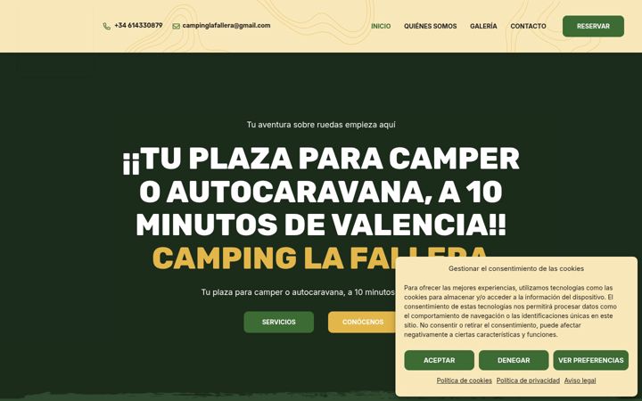 Screenshot of campinglafallera.es