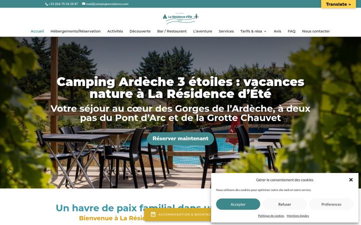 Screenshot of campinglaresidence.com