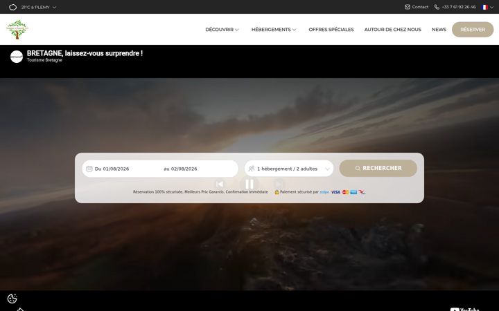 Screenshot of campinglatourelle.com