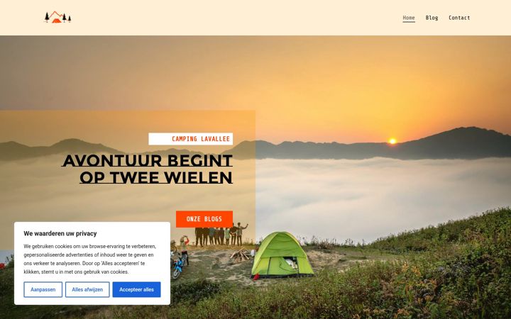 Screenshot of campinglavallee.nl