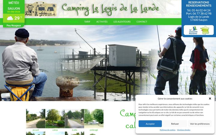 Screenshot of campinglelogisdelalande.fr