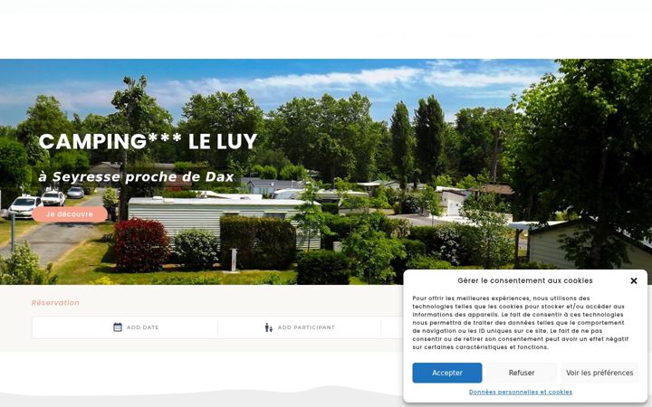 Screenshot of campingleluy.com