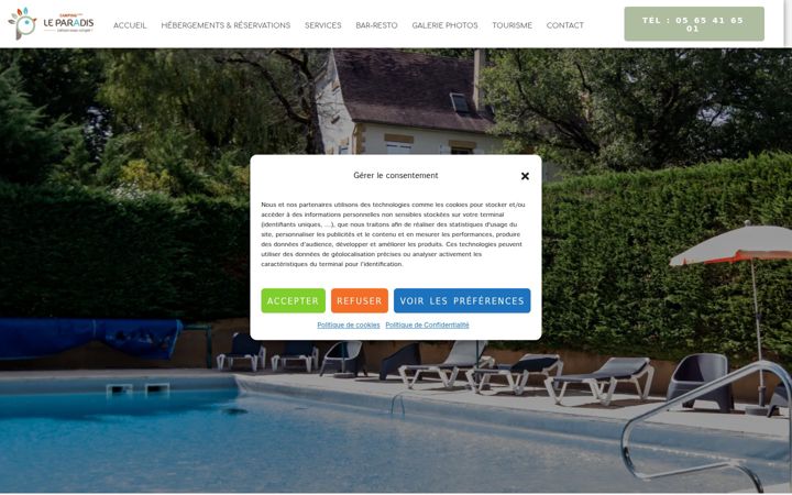 Screenshot of campingleparadis.fr