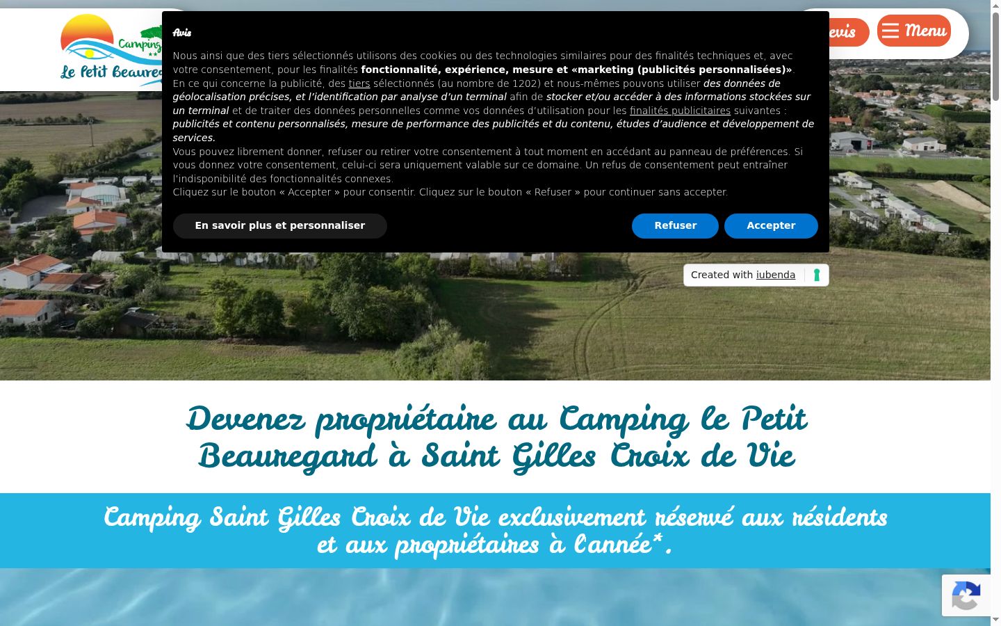 Screenshot tal-banner tal-kunsens muri qabel kwalunkwe interazzjoni