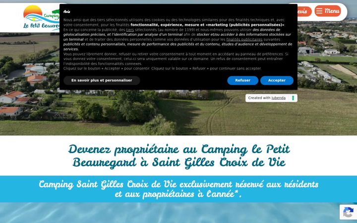 Screenshot of campinglepetitbeauregard.com