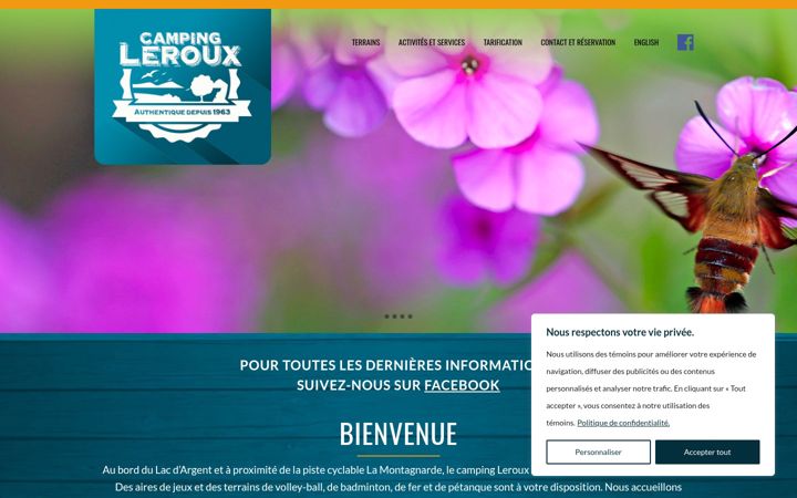 Screenshot of campingleroux.com