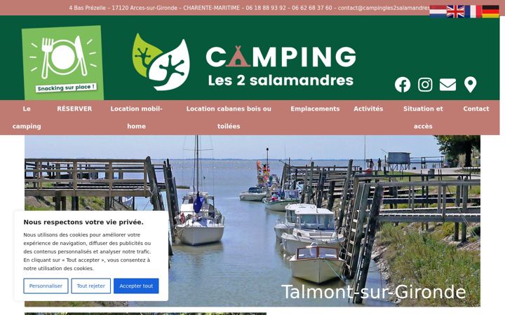 Screenshot of campingles2salamandres.fr