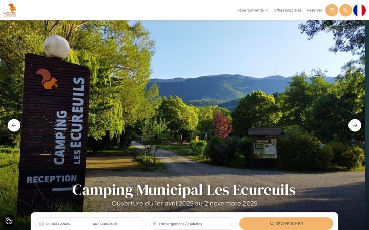 Screenshot of campinglesecureuils-drome.com