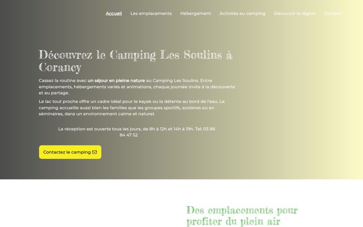 Screenshot of campinglessoulins.fr