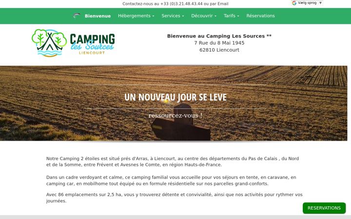 Screenshot of campinglessourcesliencourt.com