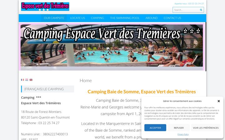 Screenshot von campinglestremieres.fr