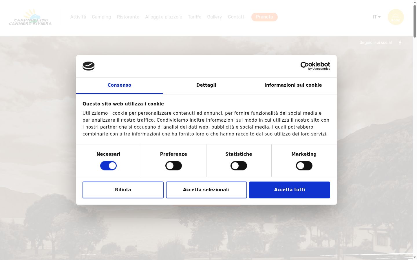 Snímek obrazovky baneru souhlasu zobrazeného před jakoukoli interakcí