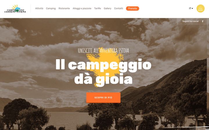 Screenshot of campinglidocannero.com