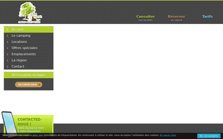 Screenshot of campinglilotdesmarais-vendee.com