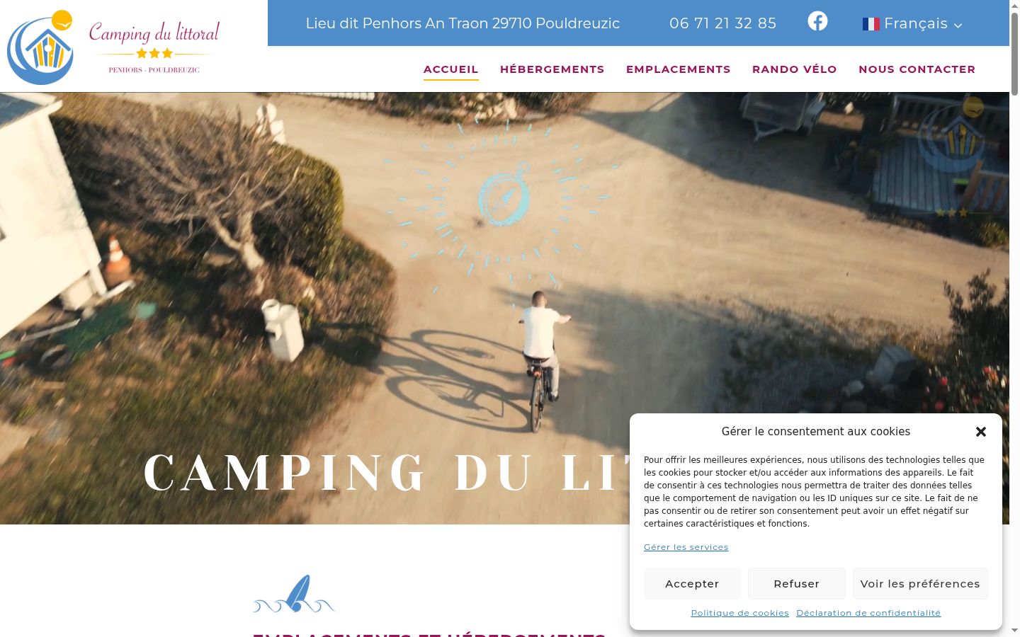 Screenshot del banner di consenso mostrato prima di qualsiasi interazione