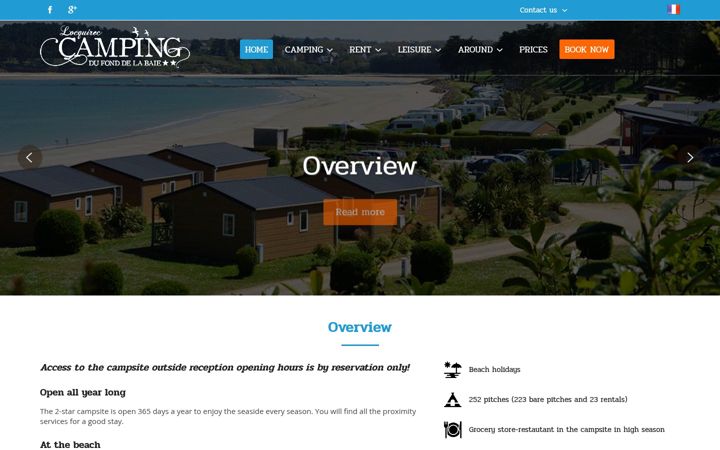Screenshot of campinglocquirec.com