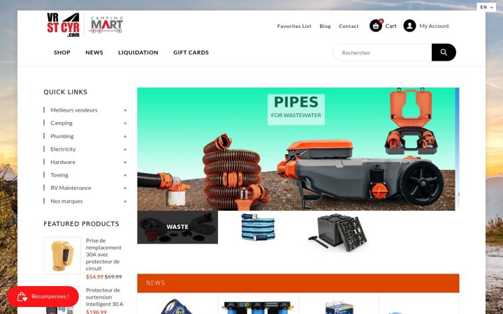 Capture d'écran de campingmart.ca