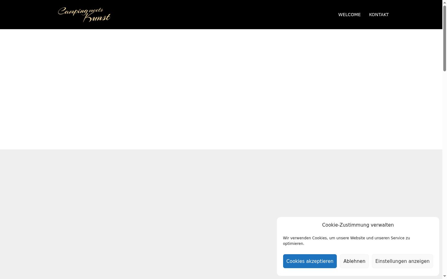 Screenshot des Einwilligungsbanners vor jeglicher Interaktion