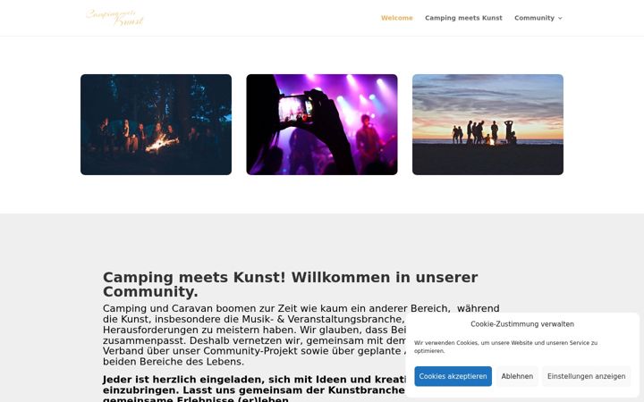 Screenshot of campingmeetskunst.de