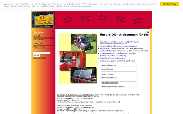 Capture d'écran de campingmobilbau.de