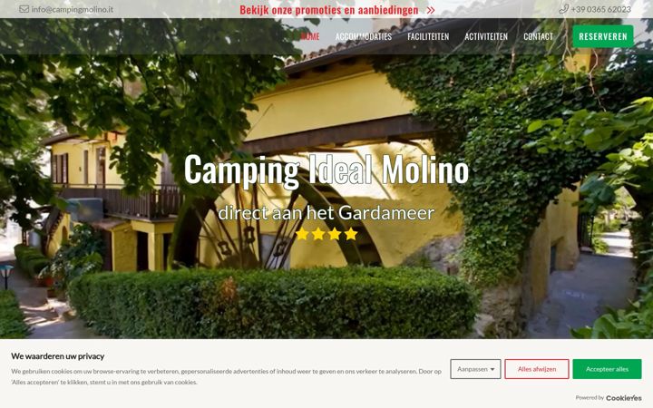 Snimka zaslona za campingmolino.nl