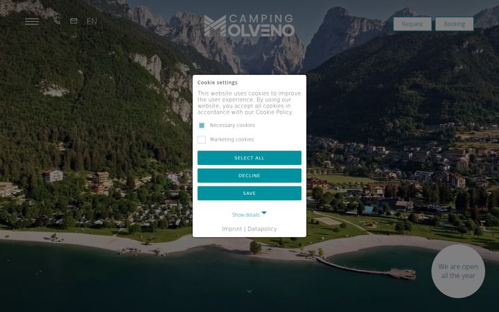Skærmbillede af campingmolveno.it