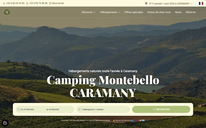 Screenshot of campingmontebello.com
