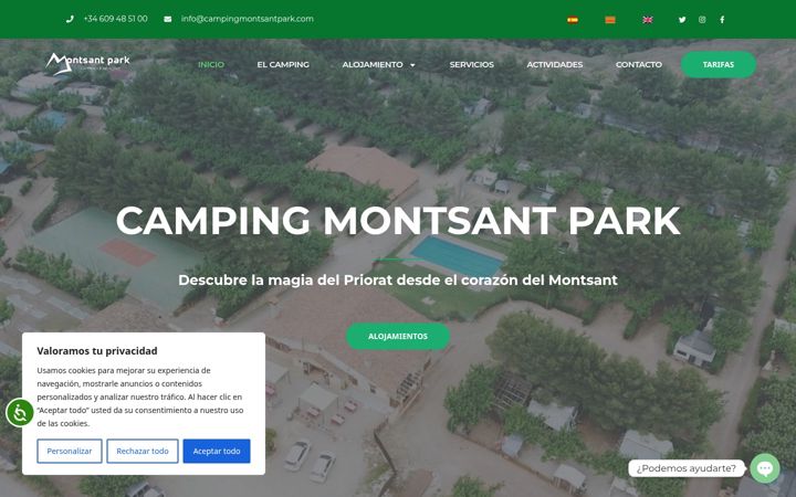 Screenshot of campingmontsant.com