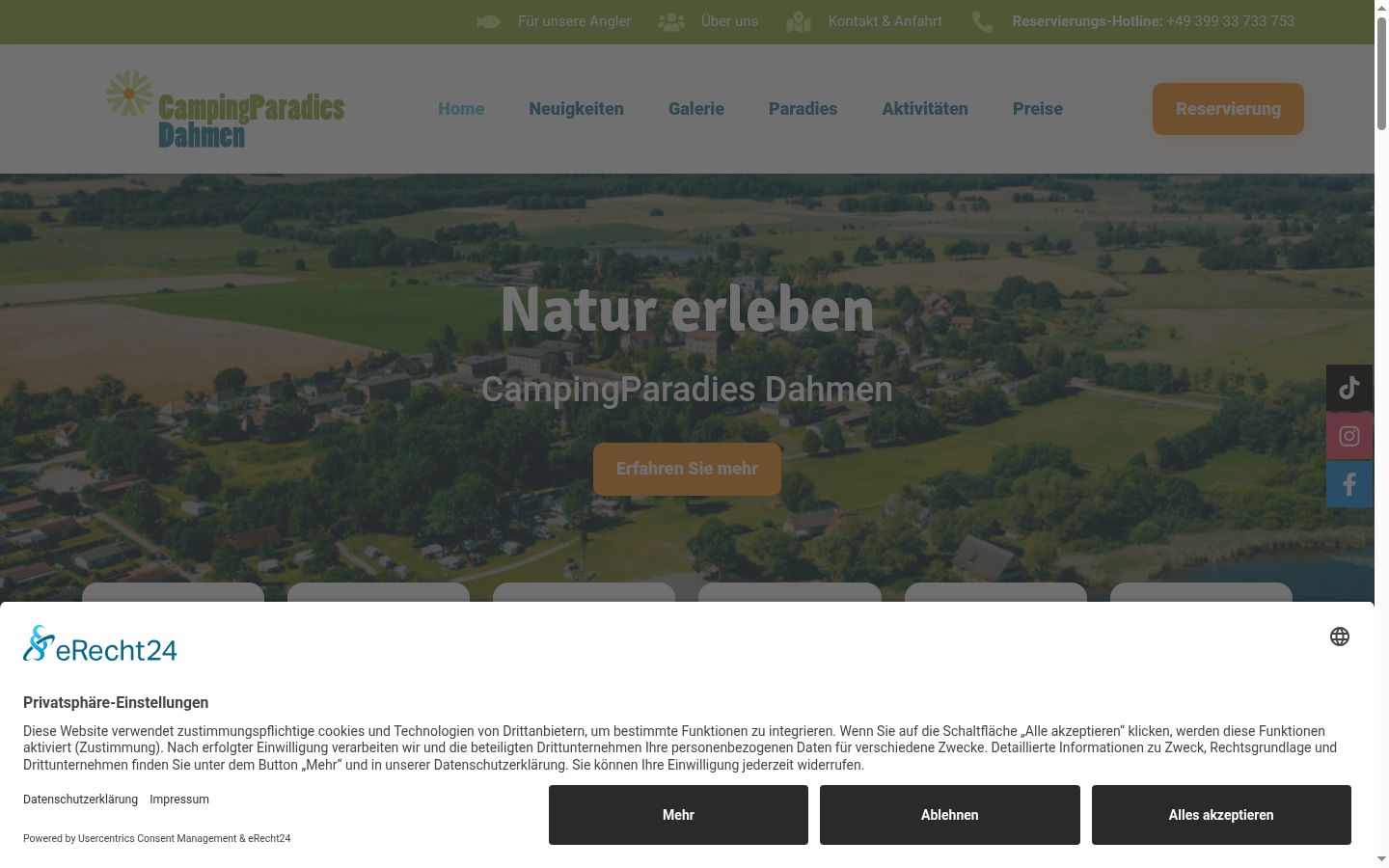 Screenshot of the consent banner shown before any interaction