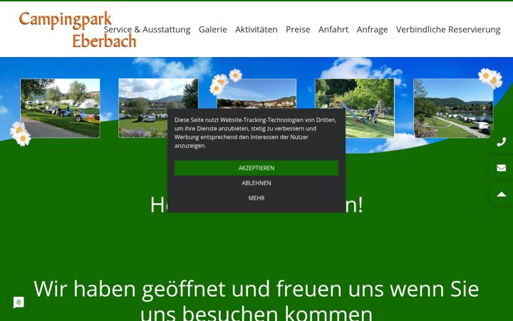 Screenshot of campingpark-eberbach.de