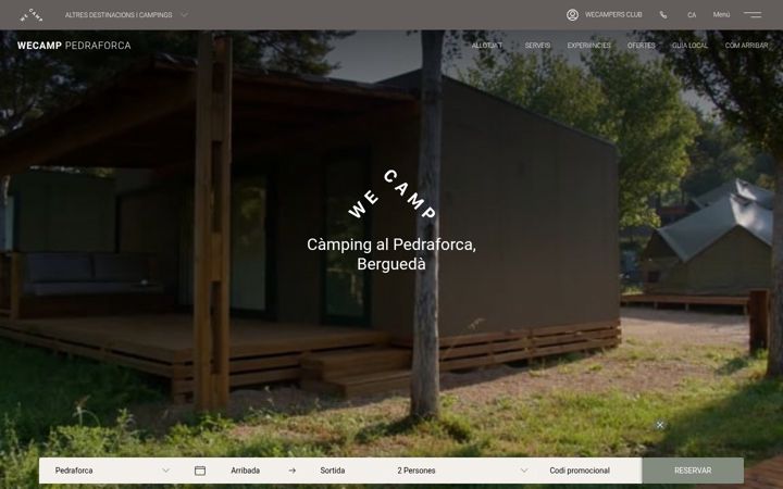Screenshot of campingpedraforca.com
