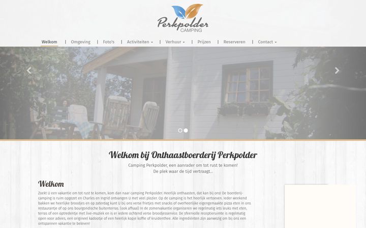 Snimka zaslona za campingperkpolder.nl