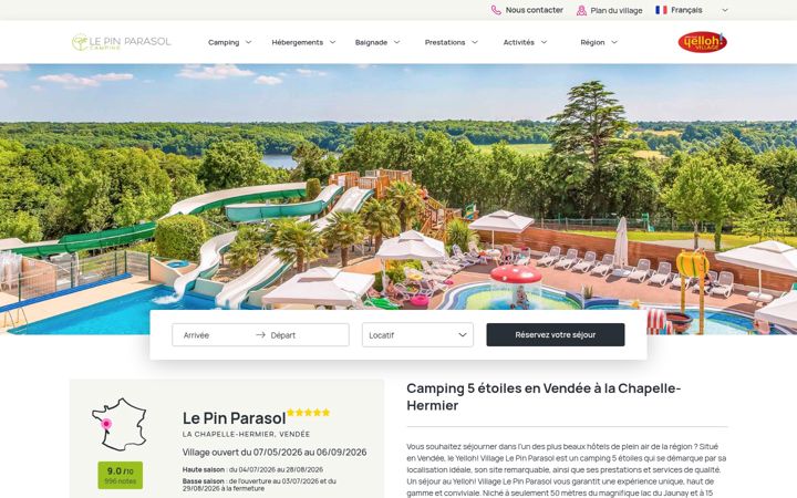 Screenshot of campingpinparasol.fr